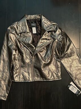 Metallic Gold Moto Jacket